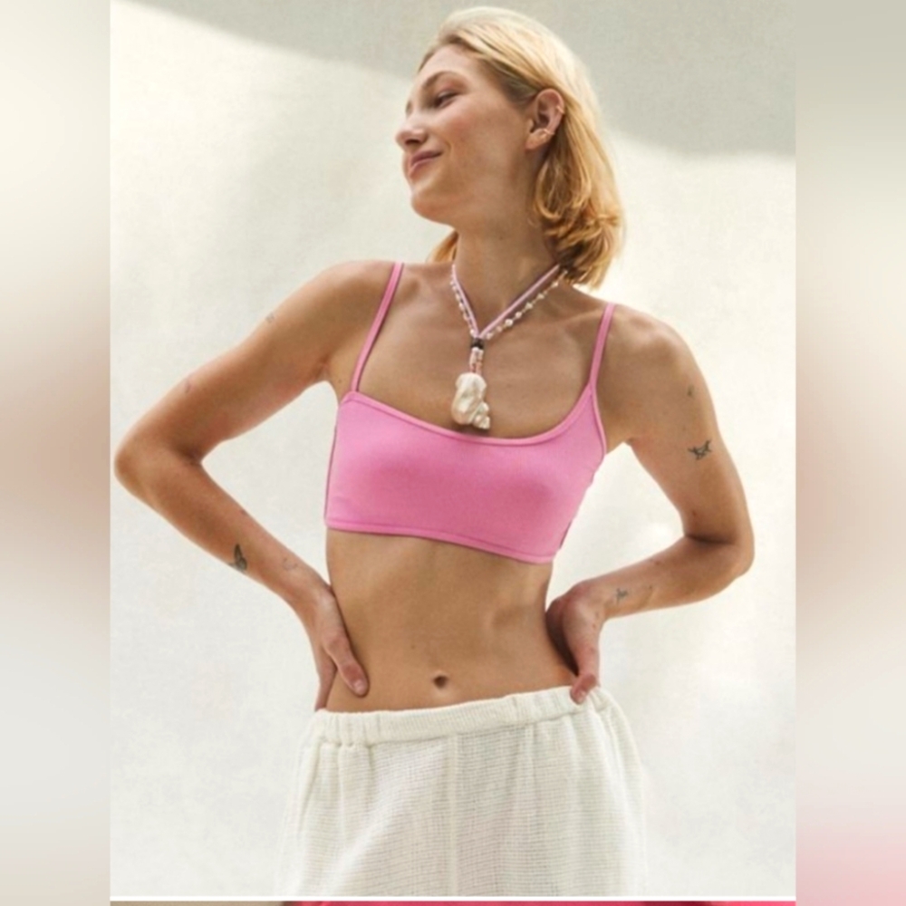 🆕 Urban Outfitters asymmetrical pink bikini top by "Out From Under"
